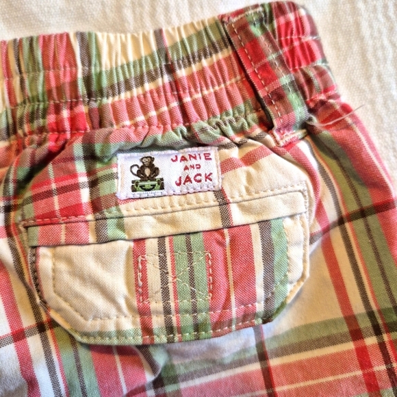 Janie and Jack boys size 12-18 month plaid cargo shorts VGUC - Picture 3 of 6